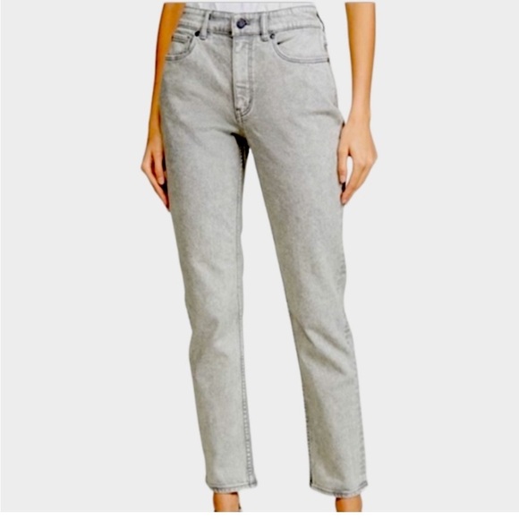 LA VIE REBECCA TAYLOR Women’s Ines Acid Ink Wash Grey Straight Leg Jeans Size 27 - Picture 1 of 7